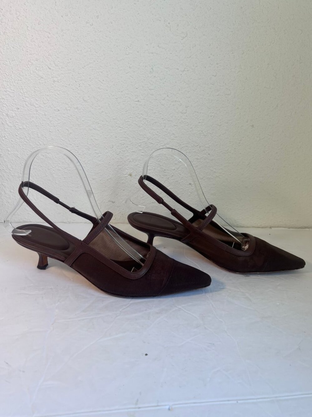 $330 VINCE VENICE KITTEN MESH PUMP SIZE 7.5 MAPLEWOOD BROWN